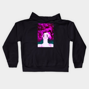 Glitch Girl Vaporwave Glitch Art Kids Hoodie